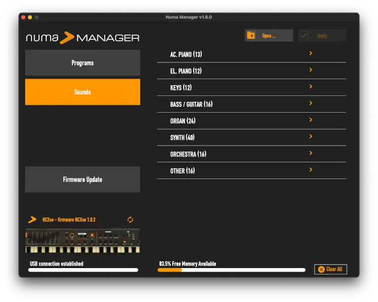 Numa Library Screenshot of Numa Manager 1.6