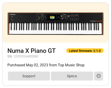 registered product card