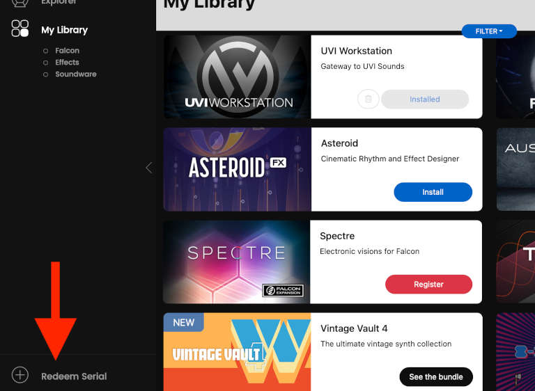 Product registration in UVI Portal