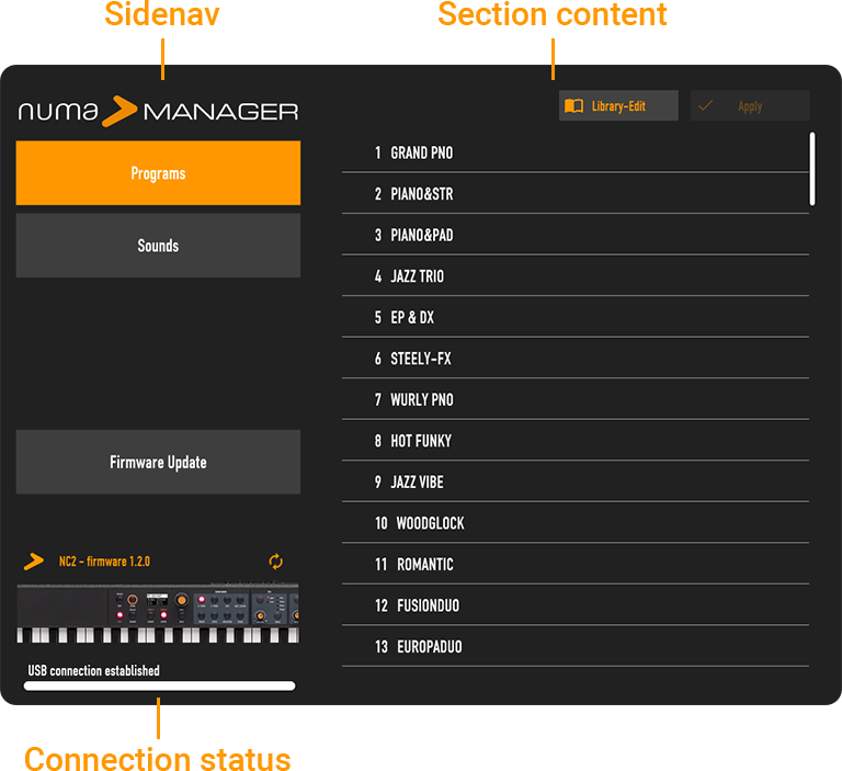 Numa Manager first screen